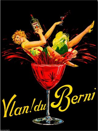 Vlan Du Berni Wine Beer Liqueur Vintage Advertisement Art Poster Print