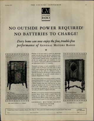 1931 Gm Radio The Pioneer The Cosmopolitan Vintage Print Ad 3273