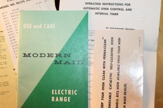 19760 - 70 ' s Vintage Modern Maid Range Stove Owner ' s Guide Instructions 2