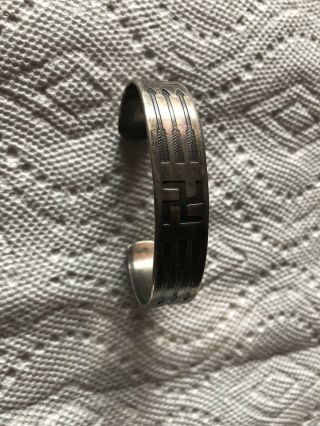 Vintage Navajo Indian Silver Whirling Logs Cuff Bracelet