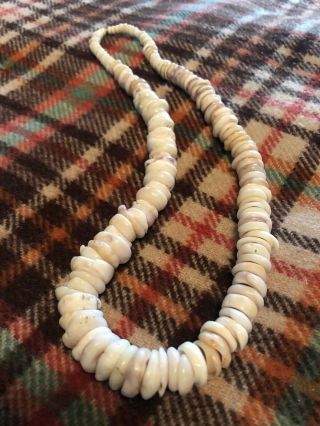 Vintage Hawaiian Large Puka Shell Necklace.  Vintage Proper Approx.  24” Neat