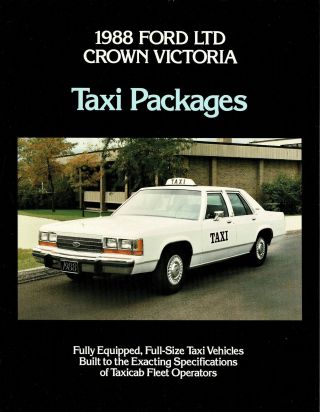 1988 Ford Ltd Crown Victoria Taxi Nos Dealer Sales Brochure