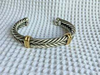 Vintage Jonah Grossbardt Sterling Silver 18k Yellow Gold Double Cable Jg Italy