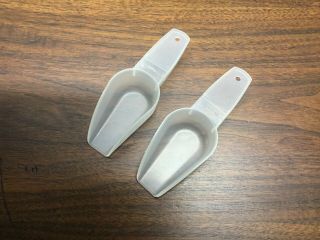 Vintage Tupperware Sheer Mini Scoop Set Of 2 For Canisters & Modular Mates Usa