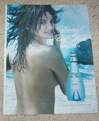 1998 Print Ad Page - Davidoff Sexy Girl Beach Cool Water Woman Old Advertising