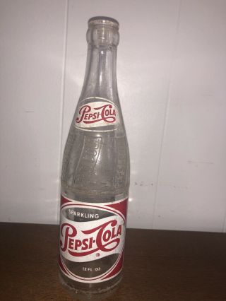 Vintage Sparkling Pepsi Cola 12 Oz Glass Soda Bottle Red White,  Lima Oh,  Ohio