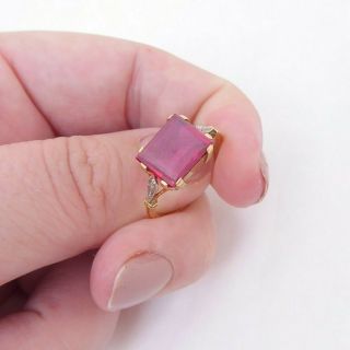 18ct Gold Ruby Diamond Ring,  Art Deco