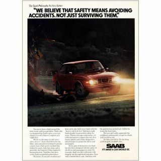 1976 Saab: Safety Means Avoiding Accidents Vintage Print Ad
