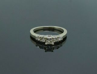Vintage Estate Found 14k White Gold Princess Cut Diamond 1/2tcw Engagement Ring