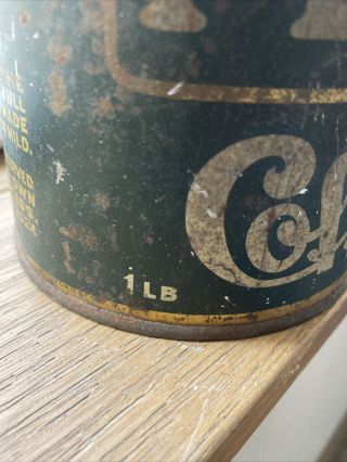 VINTAGE MJB COFFEE CAN TIN 1 ONE POUND COFFEE CAN MJB CO 4 5/8” By 4” 2