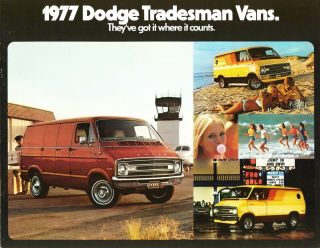 1977 Dodge Tradesman Vans B100 B200 B300 Dealer Sales Brochure