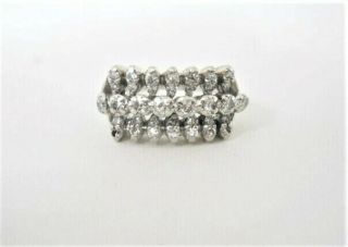 Vintage 14k White Gold Diamond Ring,  3.  99 Grams,  Size 5.  75
