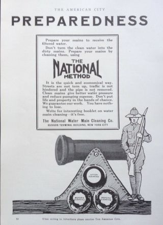 1916 Ad (k10) National Water Main Cleaning Co.  Nyc.  The National Method