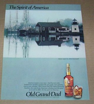 1981 Print Ad - Old Grand - Dad Whiskey Lighthouse Mystic Seaport Alfred Eisenstaedt