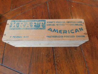 Vintage Wooden Kraft American Cheese Box Primitive