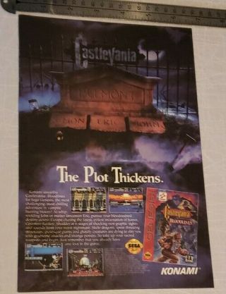 Castlevania Bloodlines Sega Genesis Rare Print Advertisement