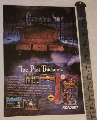 Castlevania Bloodlines Sega Genesis RARE Print Advertisement 2