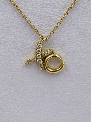 Tiffany & Co Paloma Picasso 18k Gold Diamond Xo Pendant Necklace