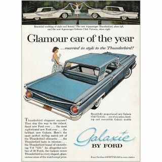 1959 Ford Thunderbird: Glamour Car Of The Year Vintage Print Ad