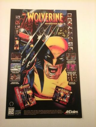1994 Video Game Print Ad - Wolverine Adamantium Rage - Snes Genesis Acclaim