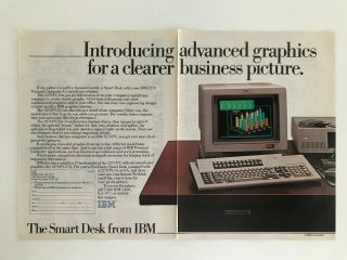 Ibm 3270 Smart Desk Personal Computer/g Advanced Graphic Vintage 1980 