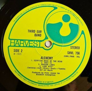 Third Ear Band Lp Alchemy Uk Harvest 1st Press No Emi & Lovely Vinyl $$