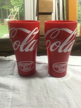 2013 American Idol Coca Cola Red Drinking Tumblers Cups Set Of 2