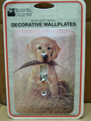 Metal Light Plate Switch Wall Cover Golden Retriever Dog Puppy " Feather N Fur "