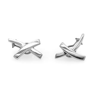 Tiffany & Co.  Paloma Picasso Earrings Sterling Silver 925 " X " - Designer Estate