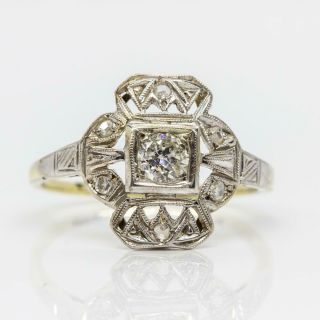 Art Deco 18k Gold & Platinum Diamonds Ring Price