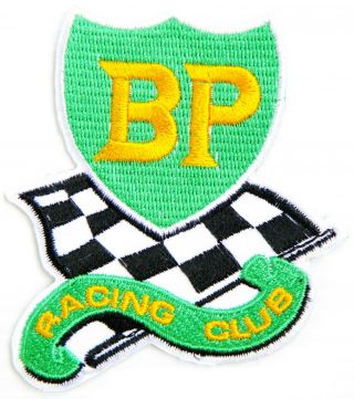 Patch Iron On For Bp Oil Checkered Flag Racing T Shirt Vest Cap Hat Sign Emblem