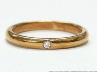 Tiffany Co 18k Gold Diamond Ring Elsa Peretti Stack Engagement Band Size 7.  25