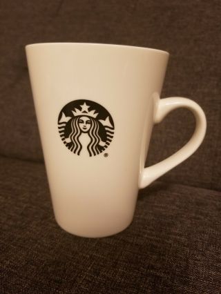 Starbucks 16 Oz Grande White Ceramic Coffee Mug 2015 Black Mermaid Siren Logo