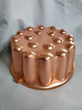 Vintage Copper Aluminum Jello/cake Mold Round With Wall Hanger - 4 Cup Size