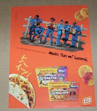 1998 Print Ad Page - Oscar Mayer Lunchables Tacos Little Cowboy Boys Advertising