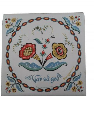 Berggren - Trayner Corp Swedish Scandinavian Ceramic Tile Trivet Vintage