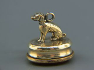 Victorian Gold Filled Fob Locket With Dog On Top