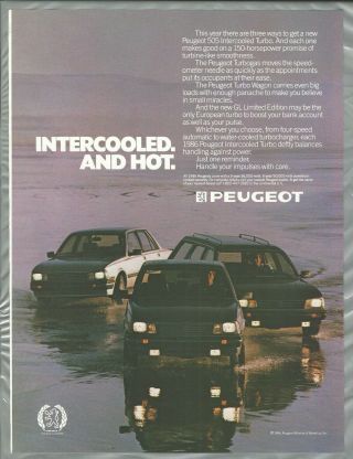 1986 Peugeot 505 Advertisement,  505 Intercooled Turbo
