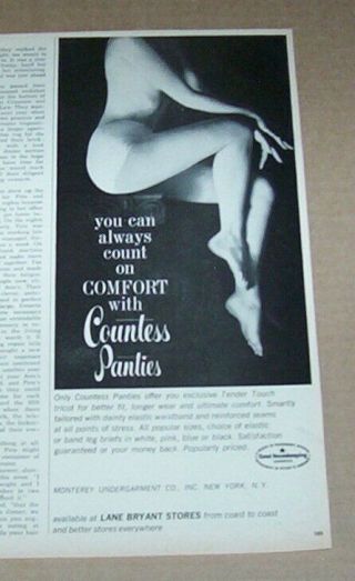 1966 Print Ad - Countess Panties Sexy Girl Body Underwear Lingerie Advertising