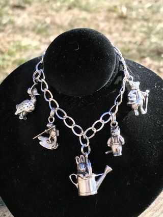 The World Of Beatrix Potter Sterling Silver Charm Bracelet By Hand & Hammer