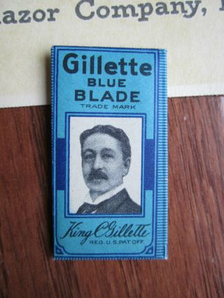 1940 ' s Gillette Blue Blades Advertising Sign w Originally Wrapper King Litho 2
