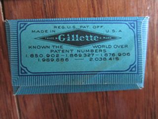 1940 ' s Gillette Blue Blades Advertising Sign w Originally Wrapper King Litho 3