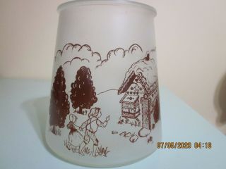 Vintage Bartlett Collins Pokee Hansel & Gretel Frosted Glass Cookie Jar No Lid