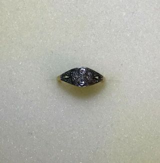 Vintage Art Deco 14k Gold & 0.  15 Ct Old Mine Cut Diamond Ring 1.  9 Gr