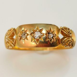 Edwardian 1906 18ct Yellow Gold Diamond Ring