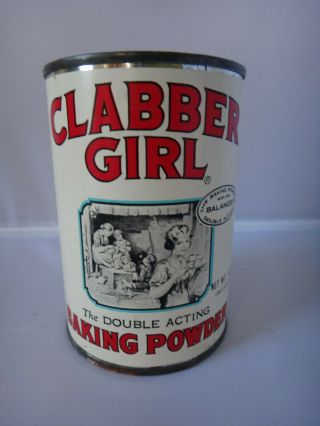 Vintage 1991 Hulman Clabber Girl Baking Powder Tin Can - &