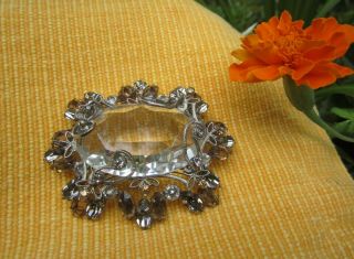 Large Vintage Schreiner York Crystal Brooch Pin