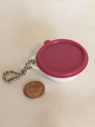 Tupperware Pink Lidded Bowl Keychain