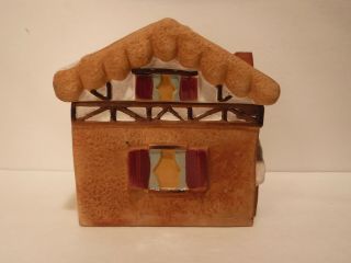 Collectible Gingerbread House Cookie Jar Snow Village Chimney Collectible