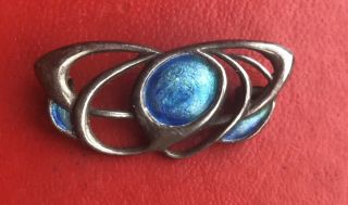 Archibald Knox Liberty & Co Art Nouveau Silver Enamel Brooch Cymric Blue Enamel